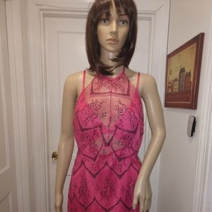 Free People strapless pink and black dress NWT